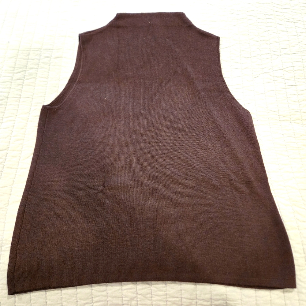 Grey Sleeveless Knit Top, Mock Turtleneck, Size XL